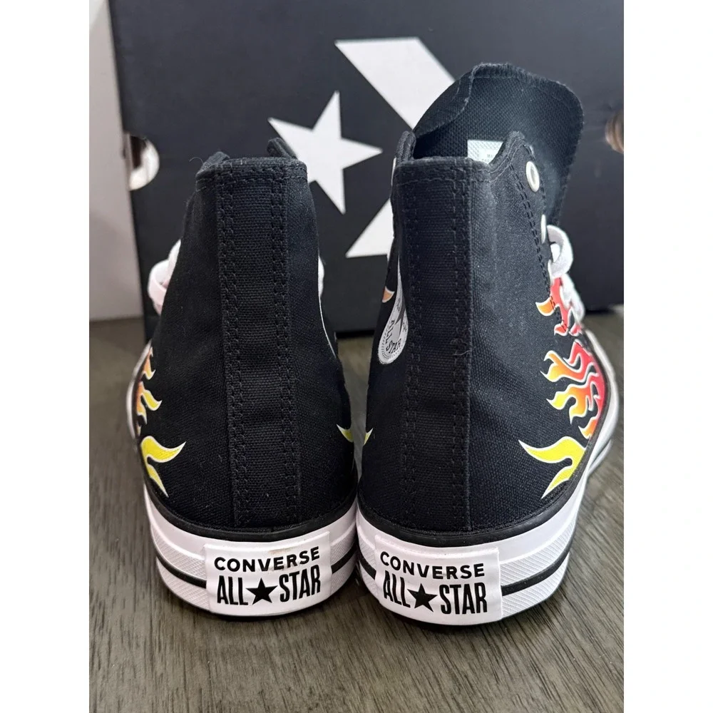 Converse Chuck Taylor All Star Hi Flame Print Black High Top Sneakers Kids US/5